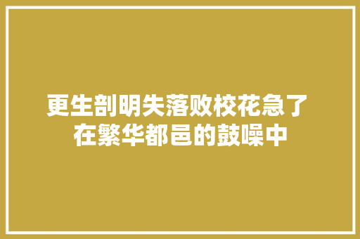更生剖明失落败校花急了 在繁华都邑的鼓噪中