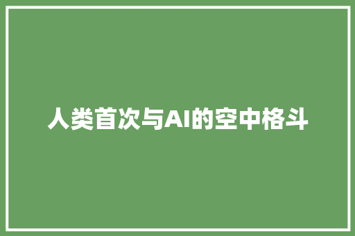 人类首次与AI的空中格斗