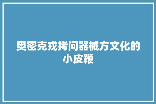 奥密克戎拷问器械方文化的小皮鞭
