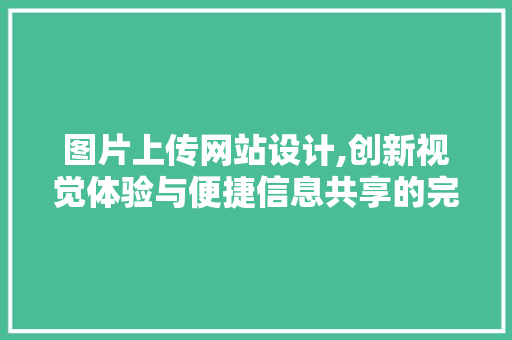 图片上传网站设计,创新视觉体验与便捷信息共享的完美融合
