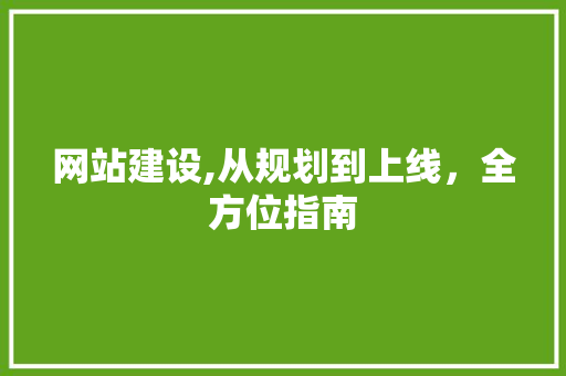 网站建设,从规划到上线，全方位指南