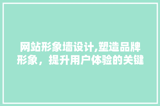 网站形象墙设计,塑造品牌形象，提升用户体验的关键一环