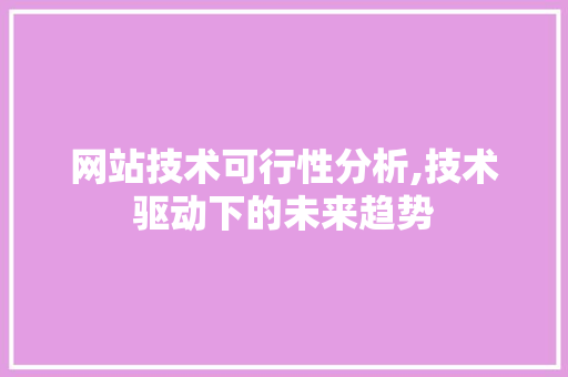 网站技术可行性分析,技术驱动下的未来趋势