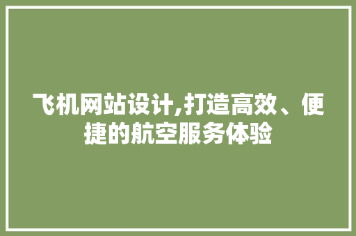 飞机网站设计,打造高效、便捷的航空服务体验