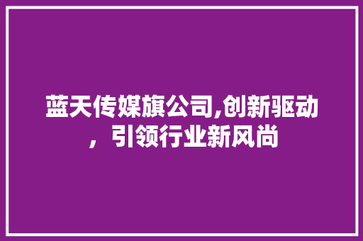 蓝天传媒旗公司,创新驱动，引领行业新风尚