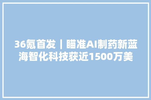 36氪首发｜瞄准AI制药新蓝海智化科技获近1500万美元A轮融资