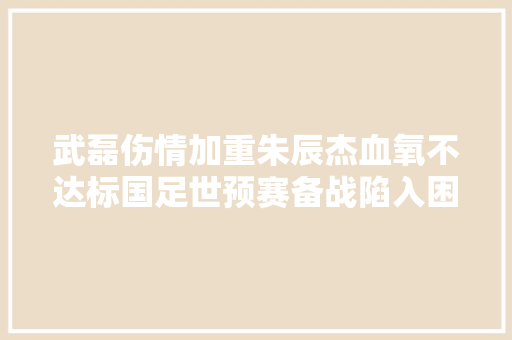 武磊伤情加重朱辰杰血氧不达标国足世预赛备战陷入困境