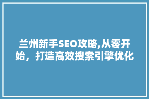 兰州新手SEO攻略,从零开始，打造高效搜索引擎优化方法