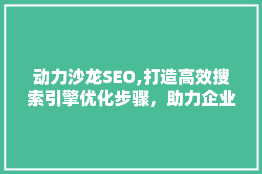 动力沙龙SEO,打造高效搜索引擎优化步骤，助力企业网站脱颖而出