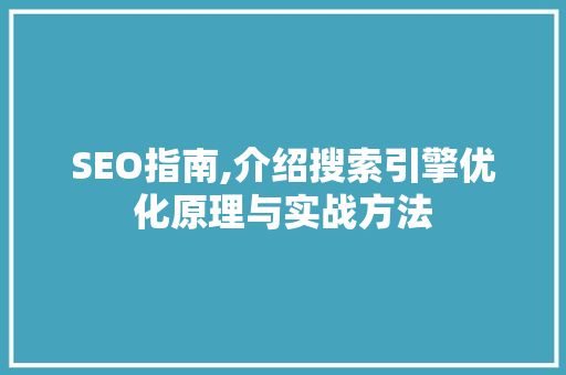SEO指南,介绍搜索引擎优化原理与实战方法