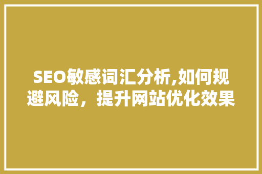 SEO敏感词汇分析,如何规避风险，提升网站优化效果