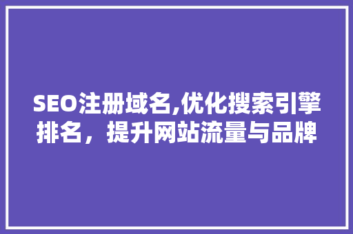 SEO注册域名,优化搜索引擎排名，提升网站流量与品牌影响力