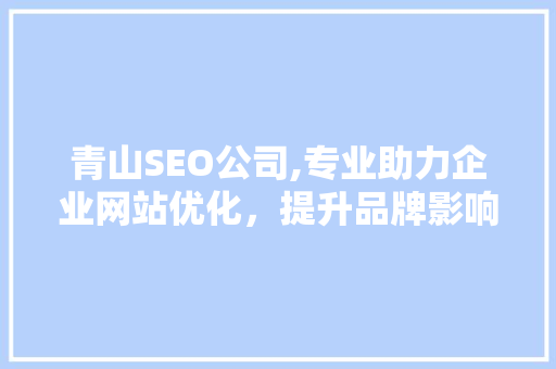 青山SEO公司,专业助力企业网站优化，提升品牌影响力