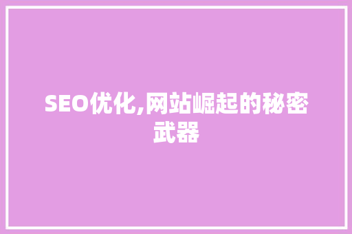 SEO优化,网站崛起的秘密武器