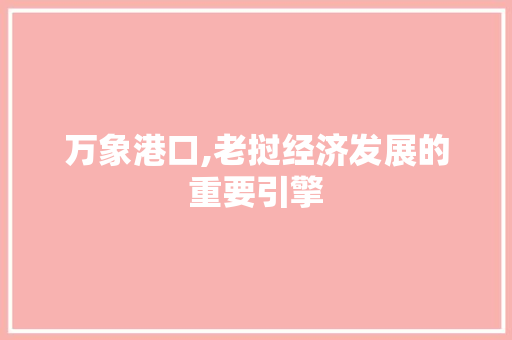 万象港口,老挝经济发展的重要引擎