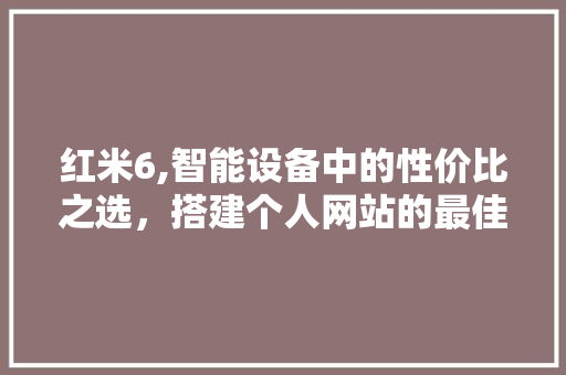 红米6,智能设备中的性价比之选，搭建个人网站的最佳伴侣