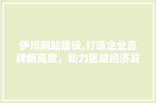 伊川网站建设,打造企业品牌新高度，助力区域经济发展