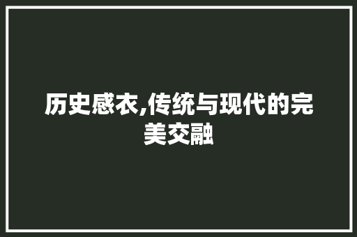 历史感衣,传统与现代的完美交融