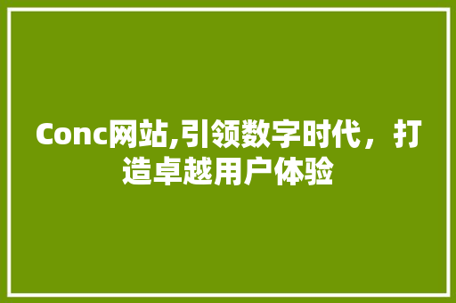 Conc网站,引领数字时代，打造卓越用户体验