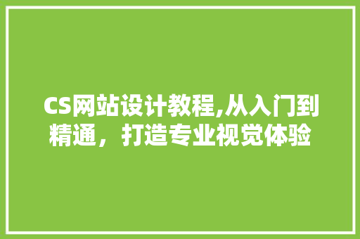 CS网站设计教程,从入门到精通，打造专业视觉体验