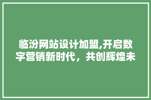 临汾网站设计加盟,开启数字营销新时代，共创辉煌未来