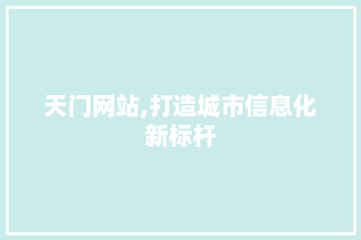 天门网站,打造城市信息化新标杆