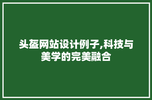 头盔网站设计例子,科技与美学的完美融合