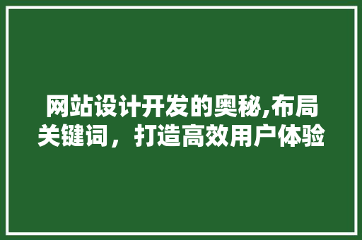 网站设计开发的奥秘,布局关键词，打造高效用户体验