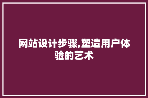 网站设计步骤,塑造用户体验的艺术