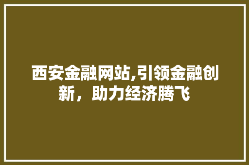 西安金融网站,引领金融创新，助力经济腾飞