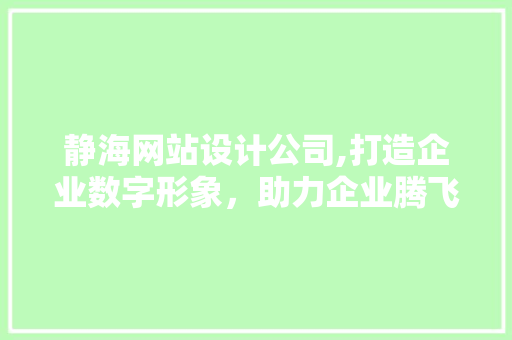 静海网站设计公司,打造企业数字形象，助力企业腾飞