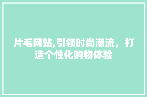 片毛网站,引领时尚潮流，打造个性化购物体验