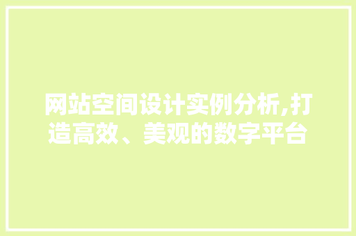 网站空间设计实例分析,打造高效、美观的数字平台