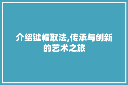 介绍键帽取法,传承与创新的艺术之旅