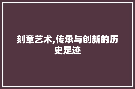 刻章艺术,传承与创新的历史足迹