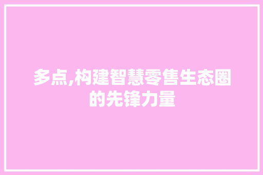 多点,构建智慧零售生态圈的先锋力量