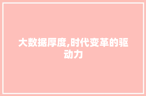 大数据厚度,时代变革的驱动力