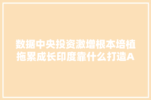 数据中央投资激增根本培植拖累成长印度靠什么打造AI强国