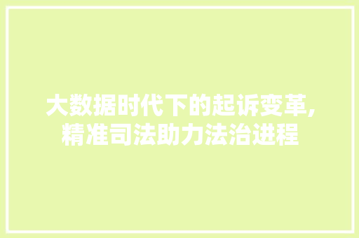 大数据时代下的起诉变革,精准司法助力法治进程