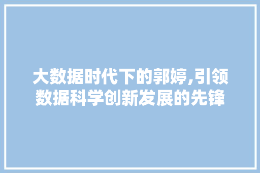 大数据时代下的郭婷,引领数据科学创新发展的先锋