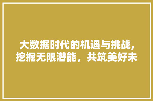 大数据时代的机遇与挑战,挖掘无限潜能，共筑美好未来