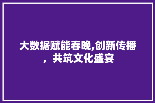 大数据赋能春晚,创新传播，共筑文化盛宴
