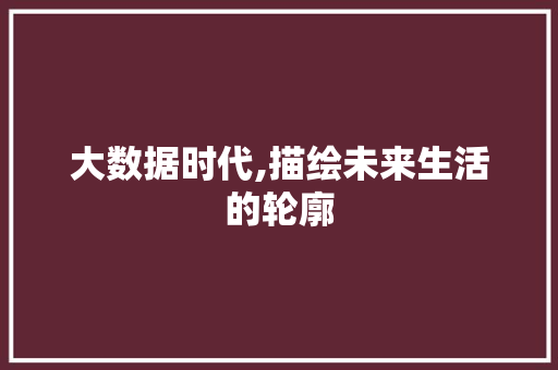 大数据时代,描绘未来生活的轮廓