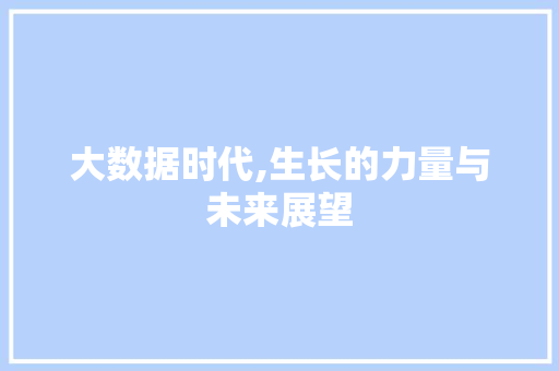 大数据时代,生长的力量与未来展望
