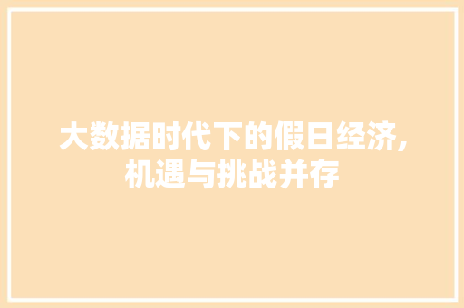大数据时代下的假日经济,机遇与挑战并存