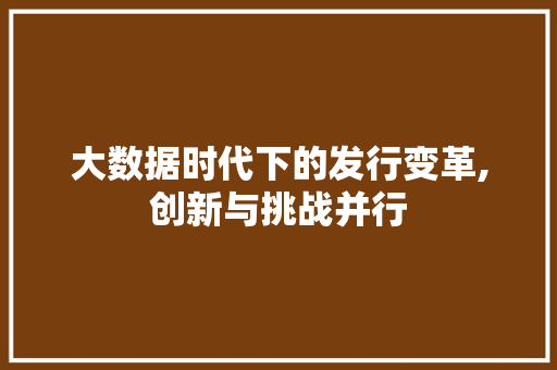 大数据时代下的发行变革,创新与挑战并行