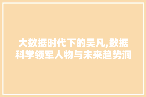 大数据时代下的吴凡,数据科学领军人物与未来趋势洞察