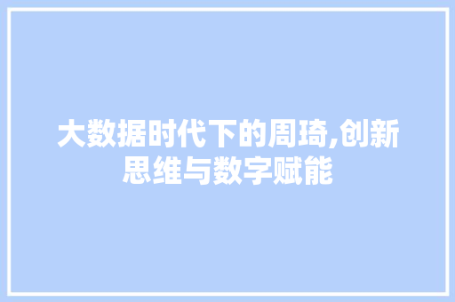 大数据时代下的周琦,创新思维与数字赋能