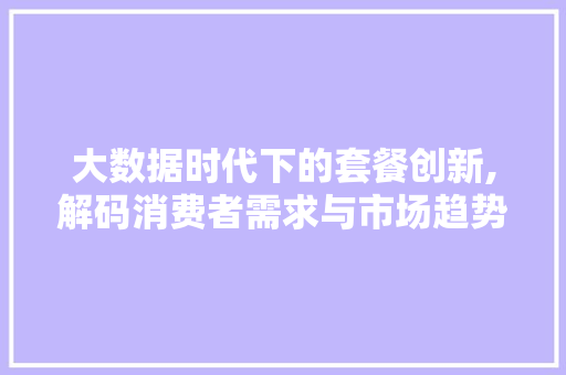 大数据时代下的套餐创新,解码消费者需求与市场趋势