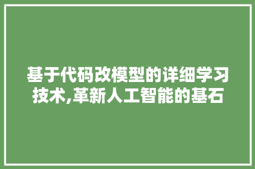 基于代码改模型的详细学习技术,革新人工智能的基石